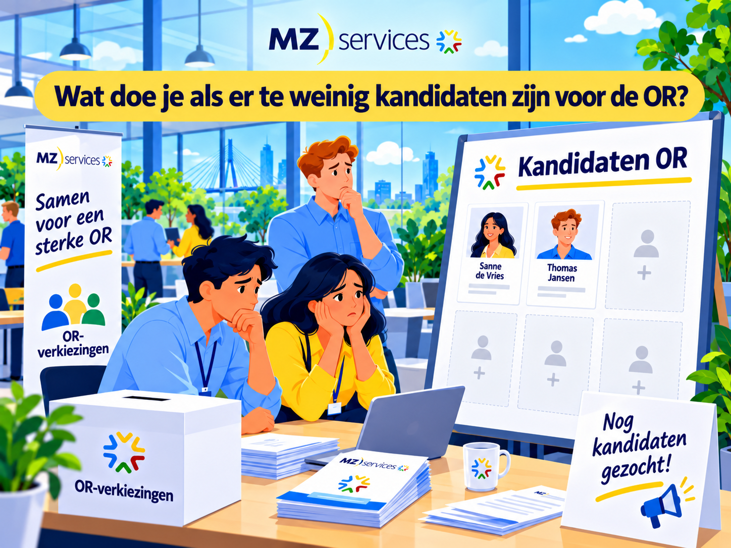 Wat doe je als er te weinig kandidaten zijn voor de OR?